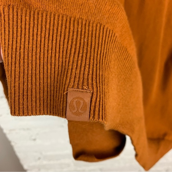 Lululemon Butternut Brown Wrap Knit Cotton Cashmere Open Long Cardigan Sweater 6 - Picture 9 of 14